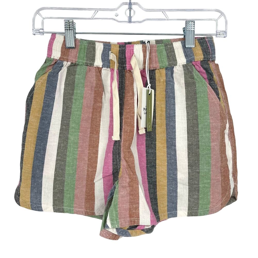 Marine‎ Layer Hemp Beach Short Bold Stripe Size XS NWT Multi Color